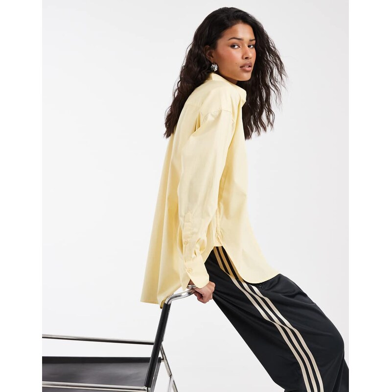 JJXX Jamie oversized poplin shirt in sunlight yellow