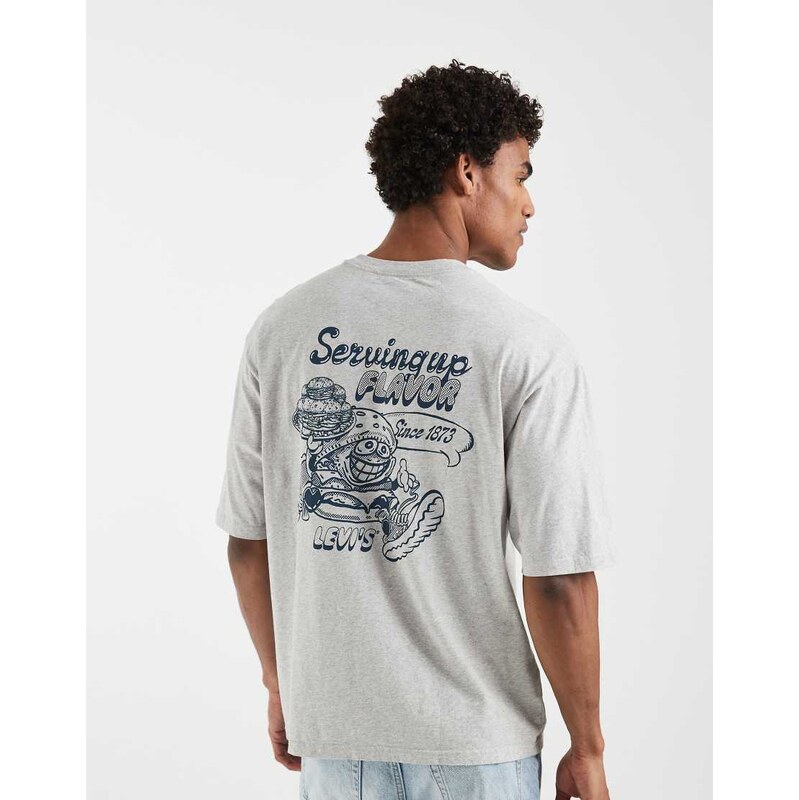 Levis back graphic oversized t-shirt in grey
