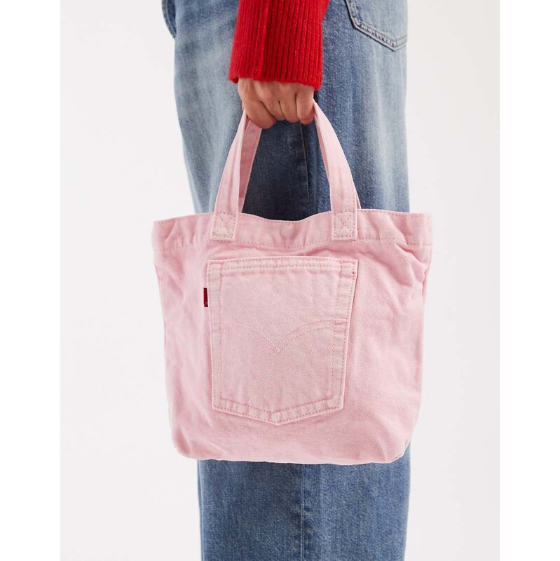 Levis mini back pocket tote bag in pastel pink 115153356