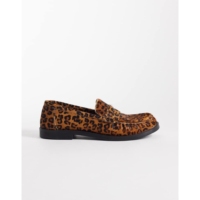 Walk London Dawn saddle loafer in leopard print-Multi
