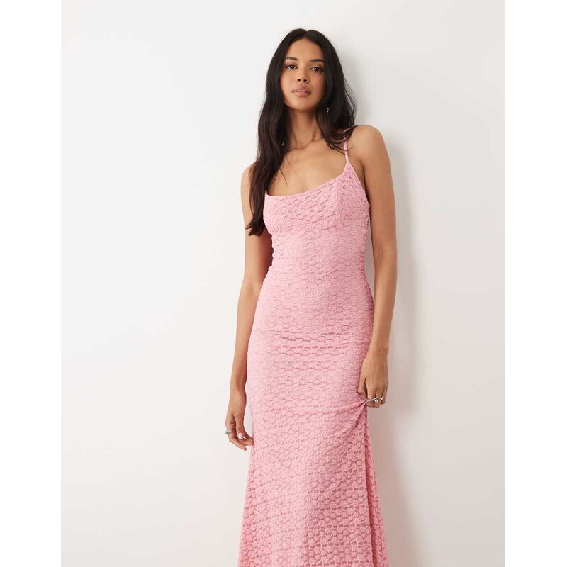 Bardot Louisa exclusive cami floral mesh midi dress in light pink 115555061