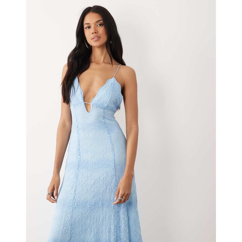 Bardot Sabrine exclusive lace maxi dress with plunge neck in