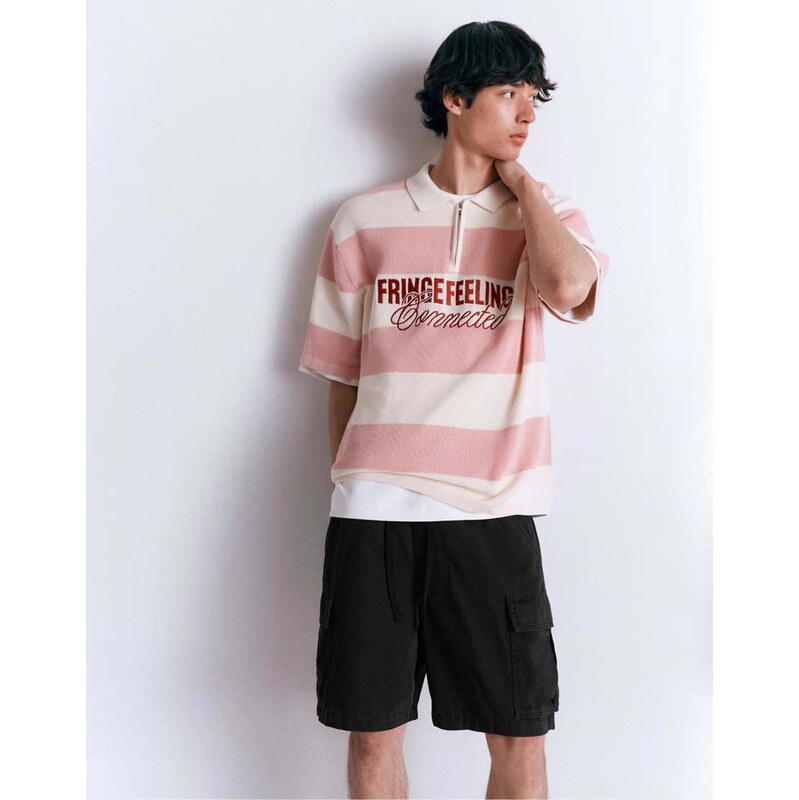 Pull&Bear Cargo bermuda shorts in black
