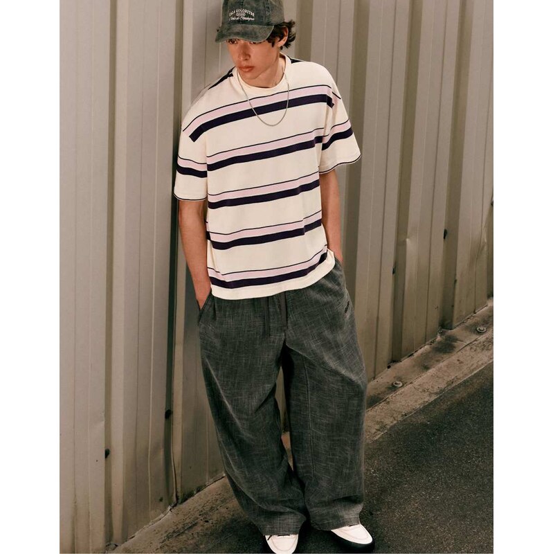 Pull&Bear Rustic stwd jogger trousers in brown