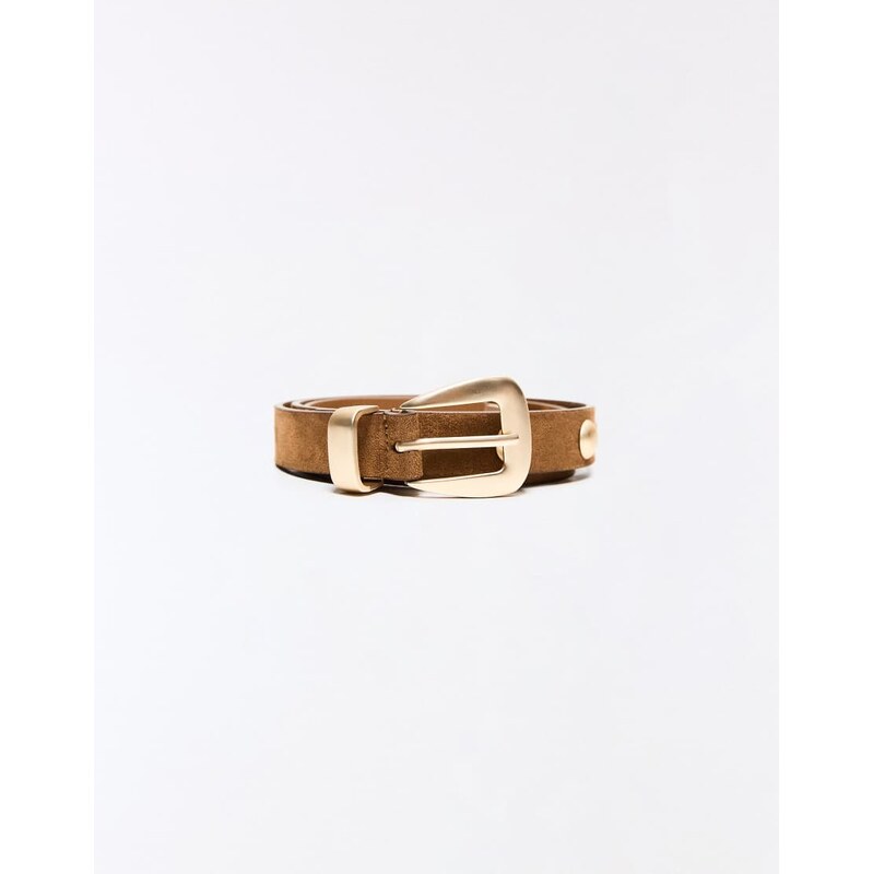 Bershka Studded belt in brown 115493652
