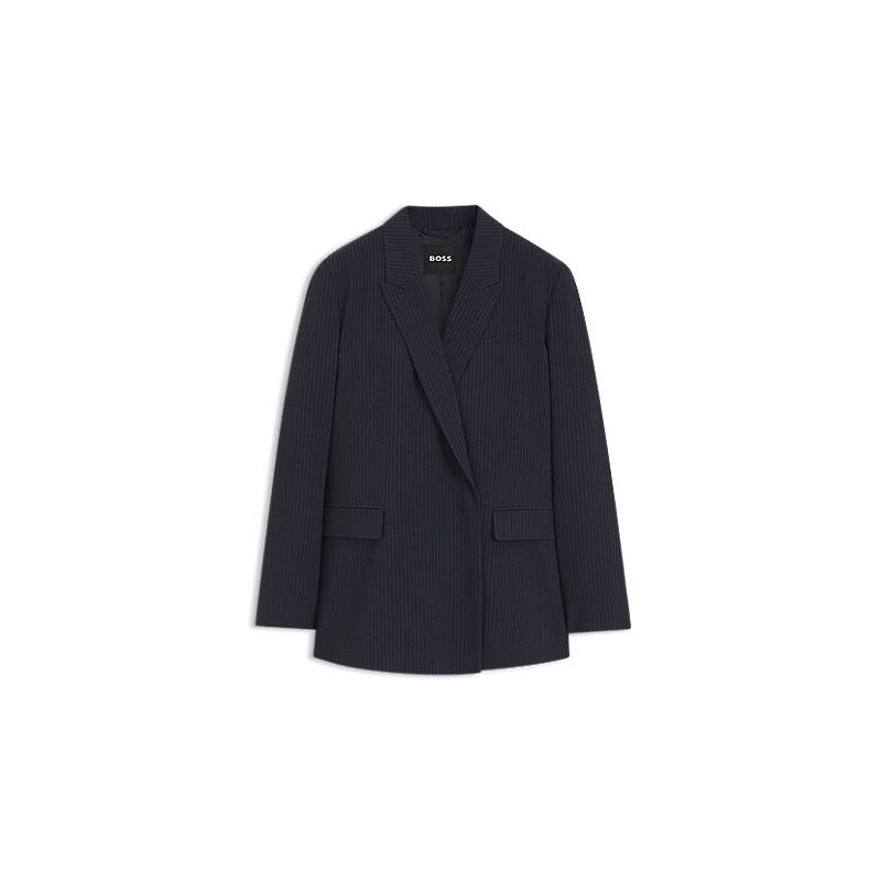 BOSS Regular-fit blazer in pinstripe stretch crepe 115371591