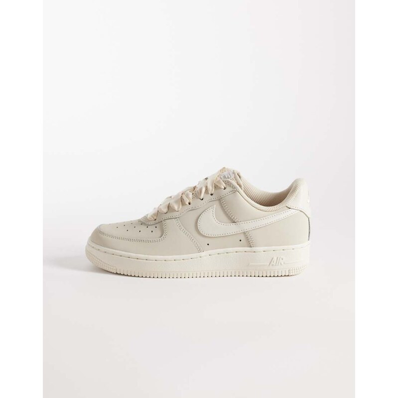 Nike Air Force Retro trainers with ribbon lace in off white