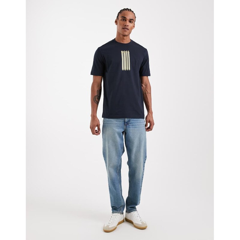 BOSS Orange Hugo Boss regular fit graphic t-shirt in dark blue