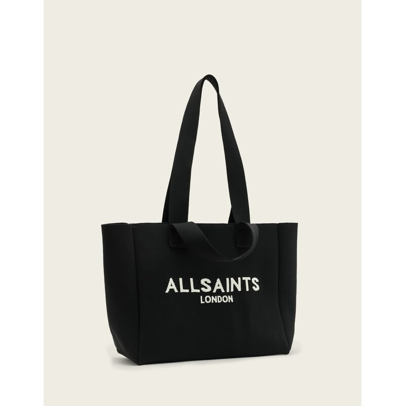 AllSaints Izzy medium logo tote bag in black 115299885