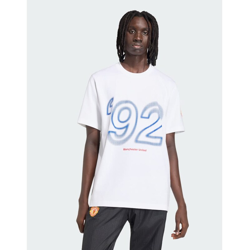 adidas performance Manchester united 90 t-shirt in white