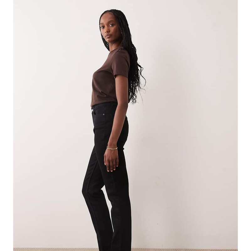 ASOS Tall ASOS DESIGN Tall slim fit mom jeans in black 112543980