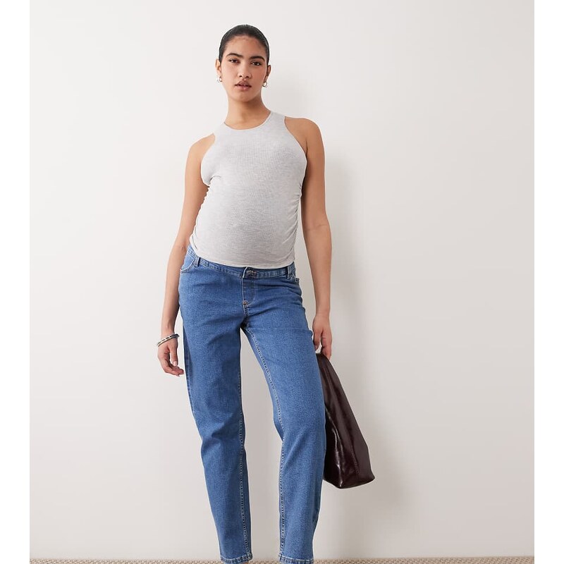 ASOS Maternity ASOS DESIGN Maternity slim fit mom jeans in clean