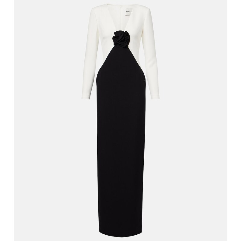 Roland Mouret Floral-appliquÃ crÃªpe gown