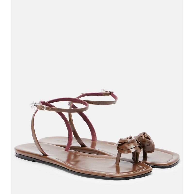 Magda Butrym Floral-appliqué leather sandals
