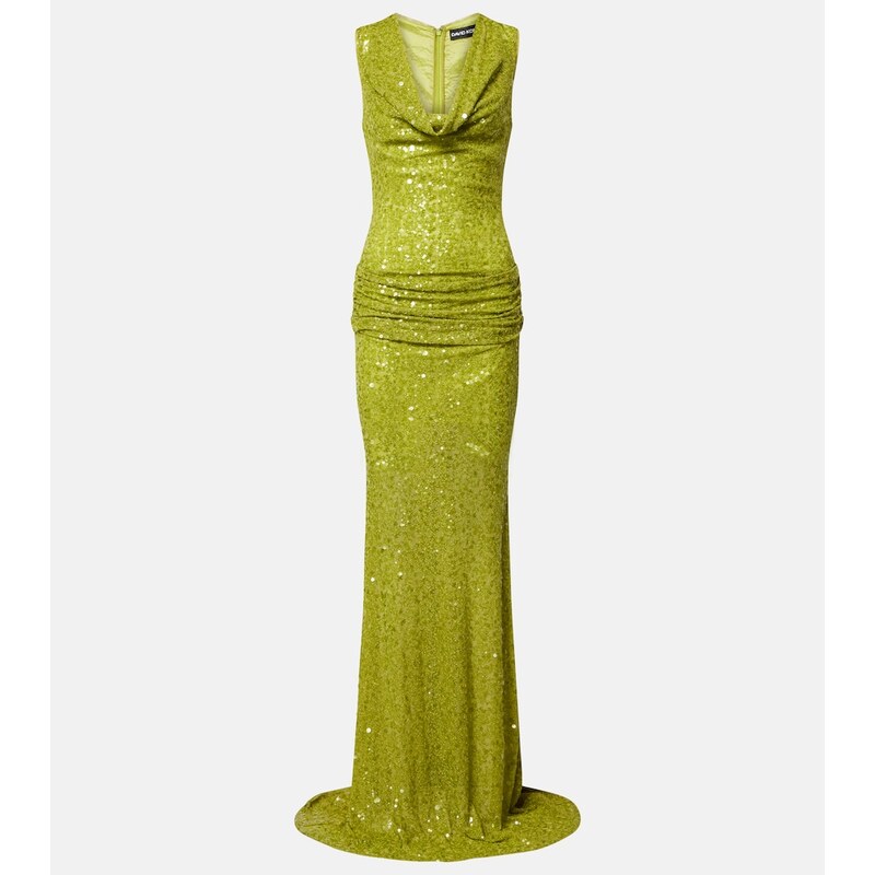 David Koma Sequined draped gown
