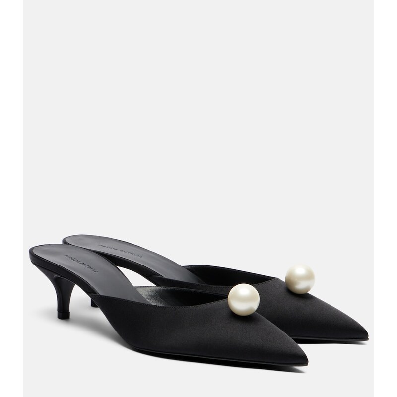 Magda Butrym Faux pearl satin mules