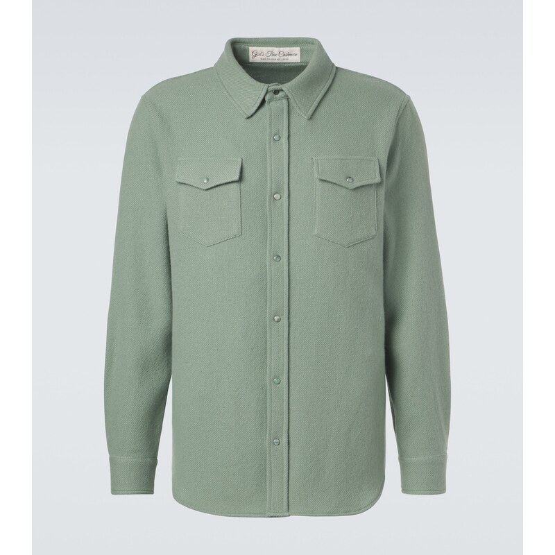 Gods True Cashmere Cashmere shirt with emeralds