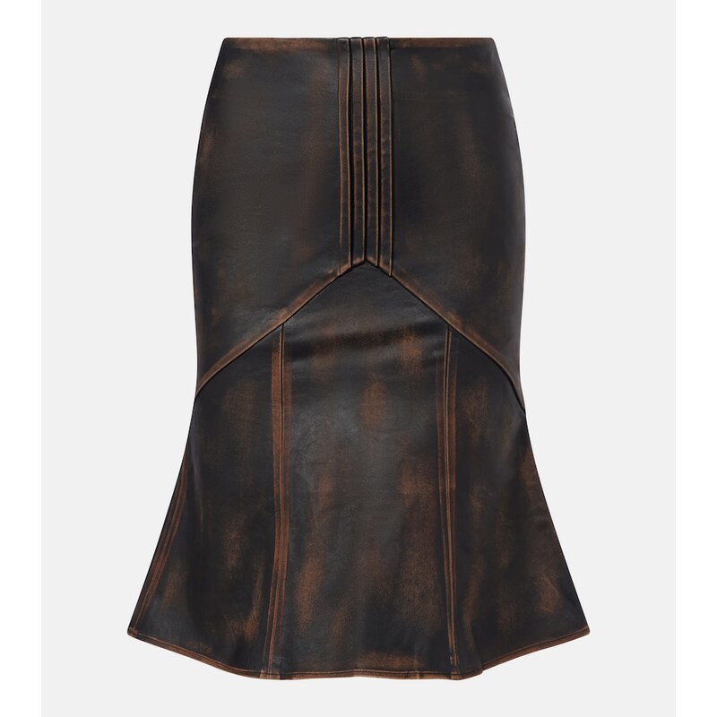 Shushu/Tong Leather midi skirt