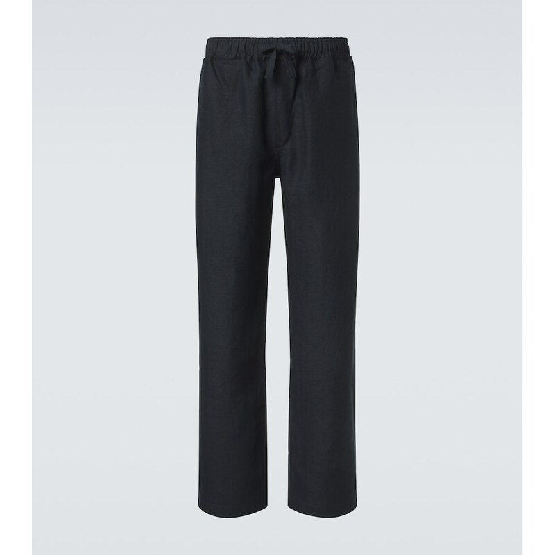 Elegantní pánské kalhoty z lnu, barva navy
