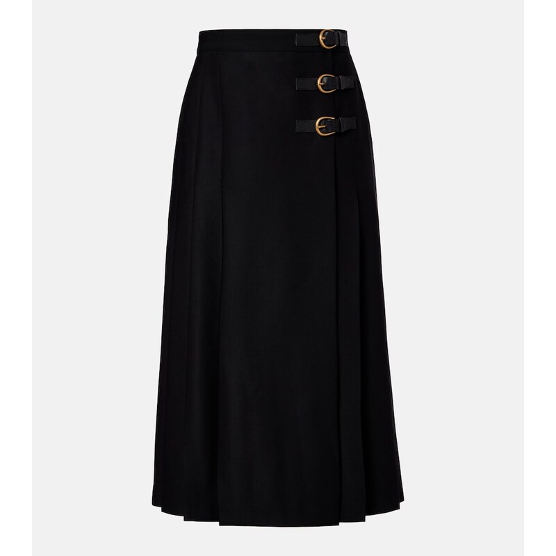 Chloe ChloÃ Pleated virgin wool midi skirt