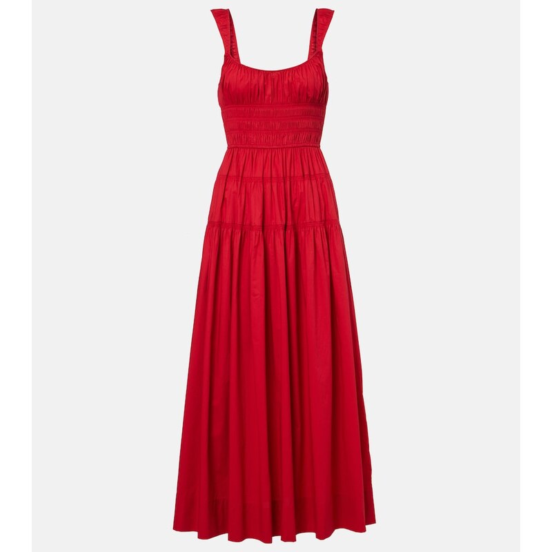 Dôen Clover shirred cotton poplin maxi dress