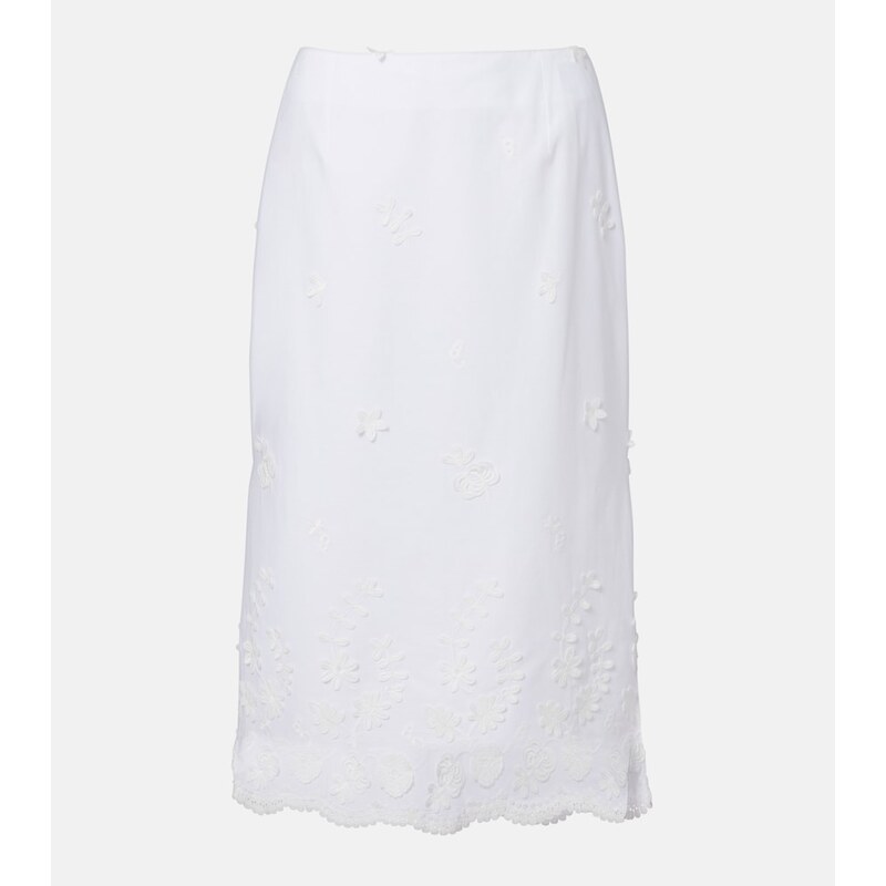 Altuzarra Malik embroidered cotton midi skirt