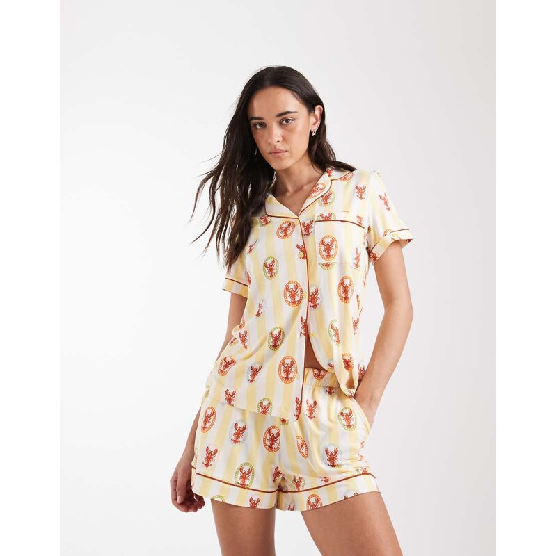 Chelsea Peers short sleeve jersey revere and short set in multi 115409059