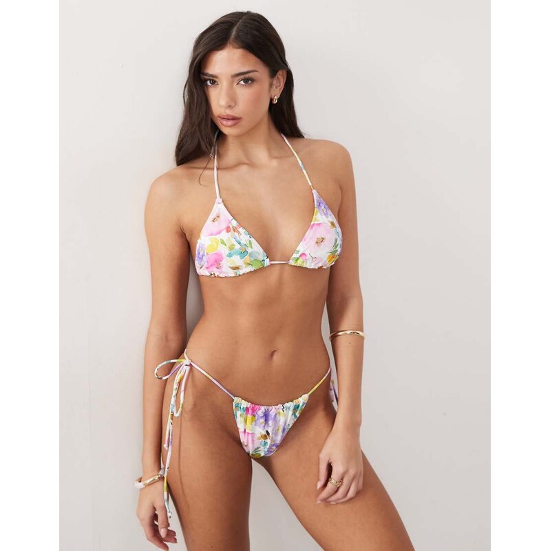 Candypants tieside bikini bottom in floral multi 115155826