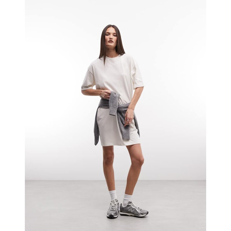 The North Face Evolution Simple Dome logo t-shirt dress in off