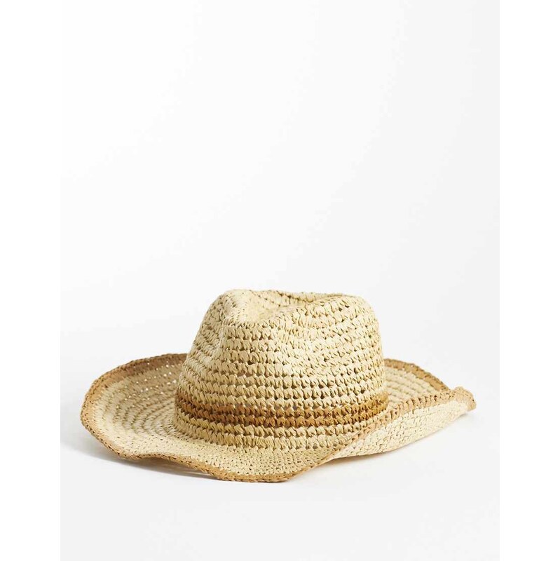 Reclaimed Vintage unisex cowboy hat in beige and brown 115155899
