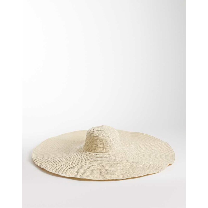 Kaiia oversized wide brim hat in beige-Neutral