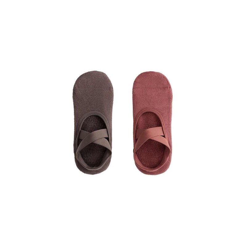OYSHO 2 pairs of padded cotton blend yoga and pilates invisible socks 115156037