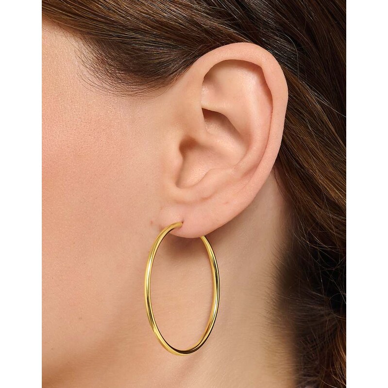 Thomas Sabo 18k yellow gold-plated medium hoop earrings in sterling 115495930