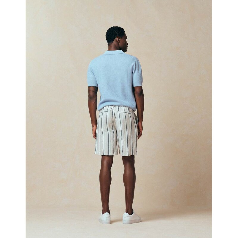BOSS Orange Hugo Boss striped linen shorts in grey