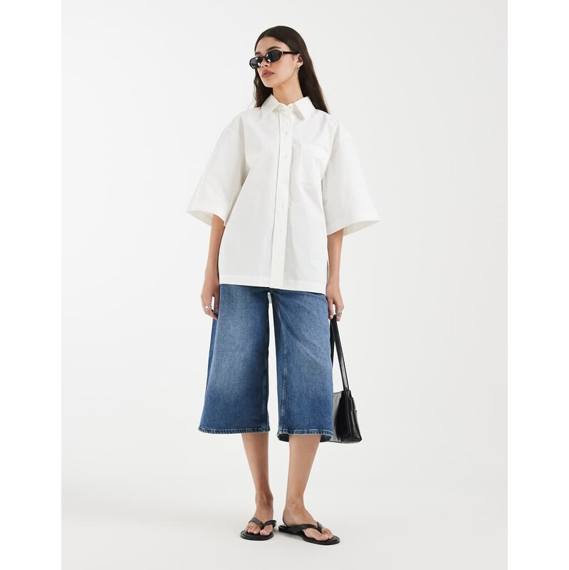 & Other Stories pure cotton short sleeve oversized resort shirt with 115535941