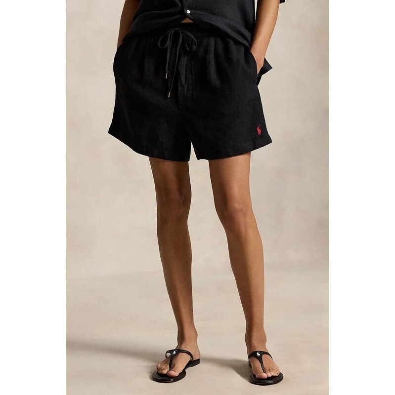 Polo Ralph Lauren šortky dámské lněné LINEN-WVN-SHORTS 115158087