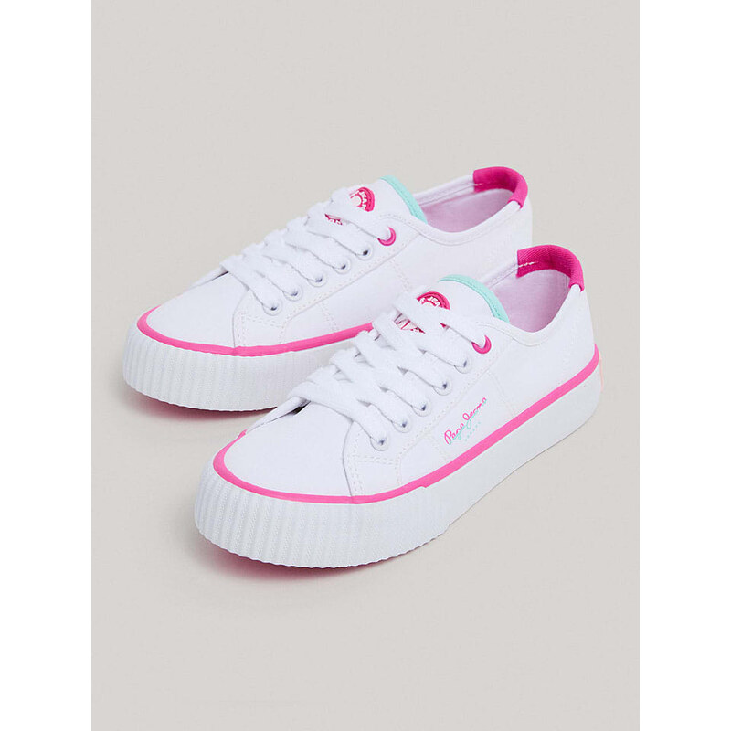 Tenisky Pepe Jeans FOOTWEAR Weiß/ Pink 5369008 115313287