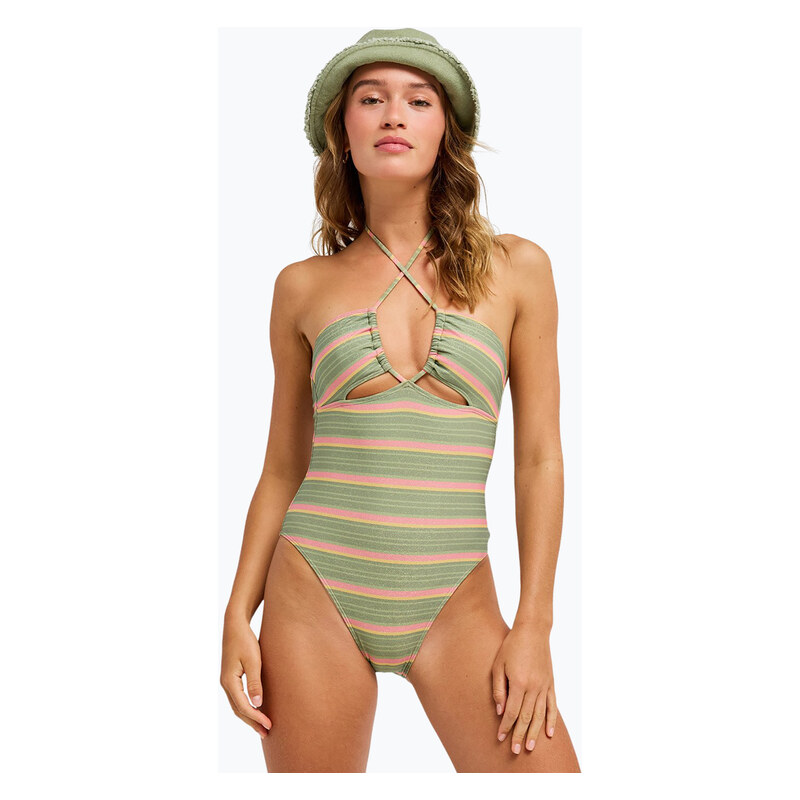 Dámské jednodílné plavky ROXY Dreamer HI oil green say it with