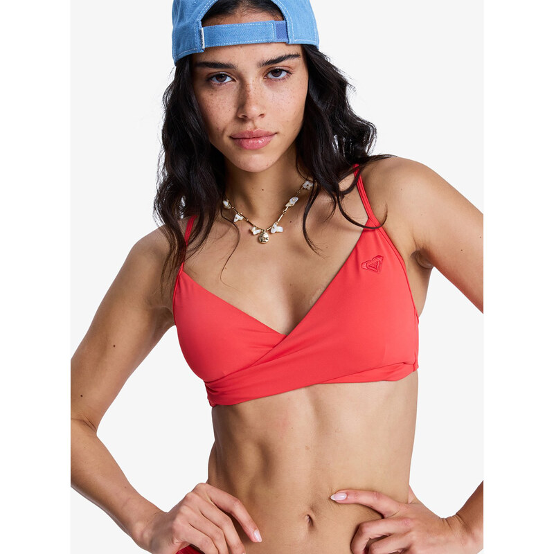 Horní díl plavek ROXY Solid Essentials Wrap Bralette hibiscus