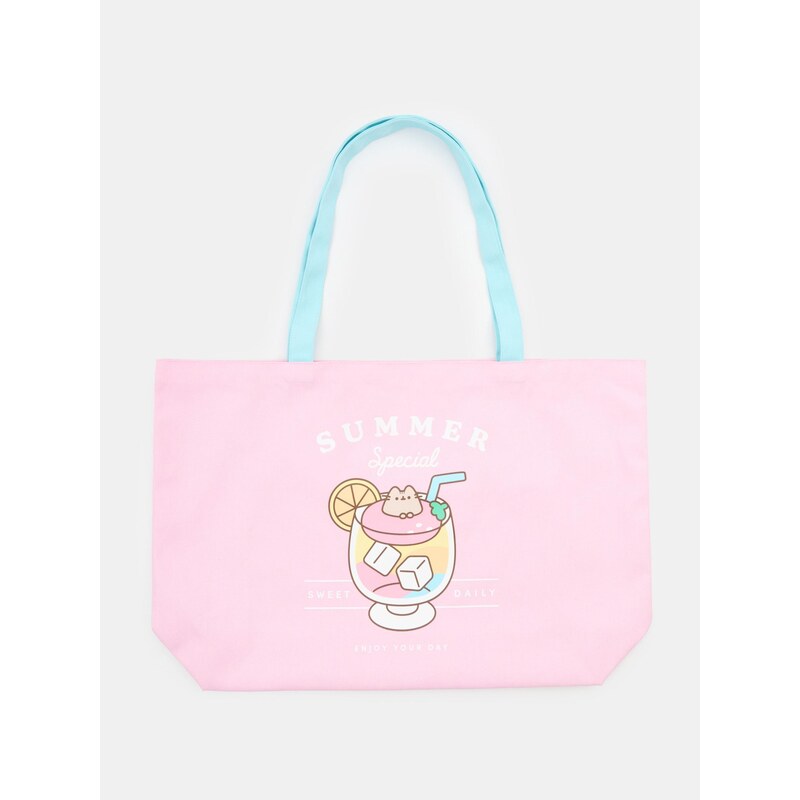 Sinsay - Látková tote taška s potiskem Pusheen The Cat - pastelová 115163734