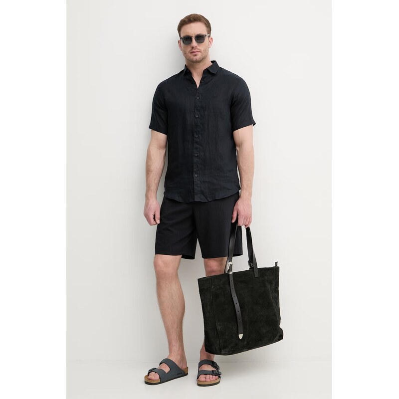 Armani Exchange košile pánská lněná