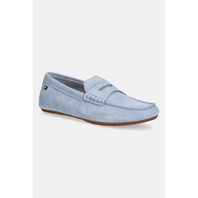 Tommy Hilfiger mokasíny dámské semišové FLAG SOFT SUEDE DRIVER