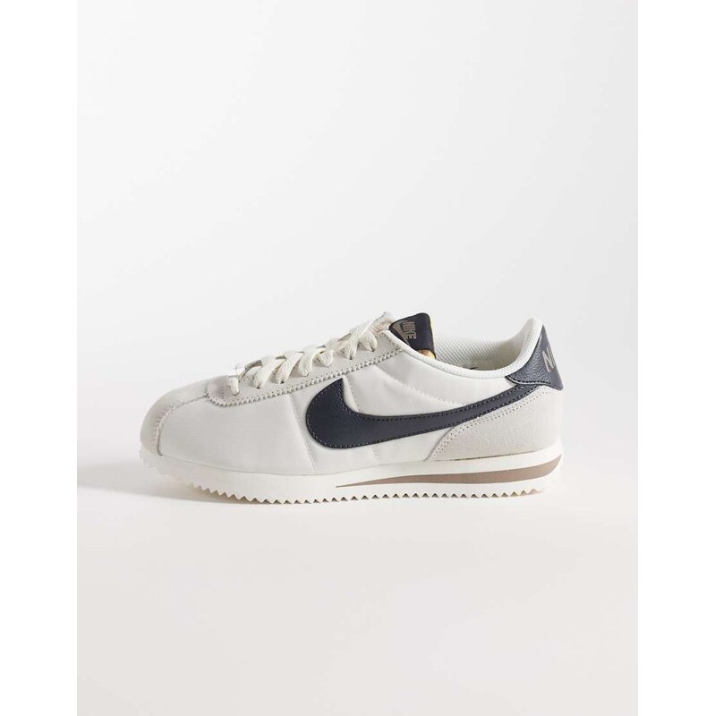 Nike Cortez suede trainers in cream and brown-White