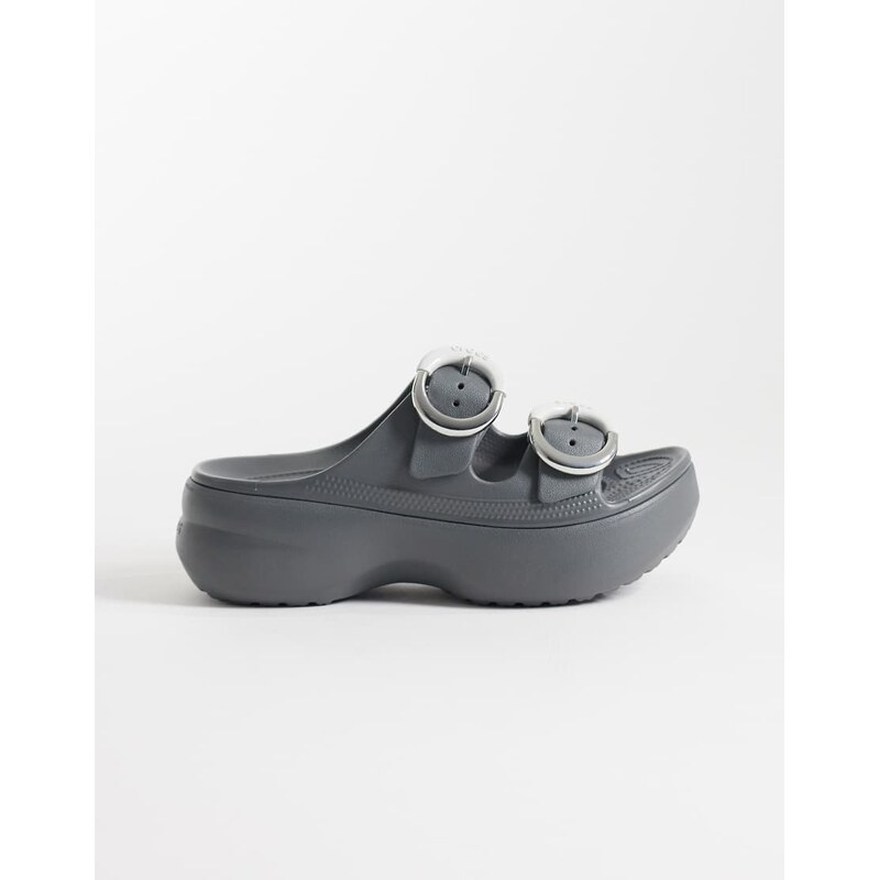 Crocs Platform Buckle Sandals in black