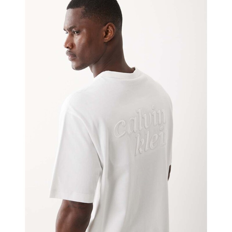 Calvin Klein Jeans chest logo graphic t-shirt in white