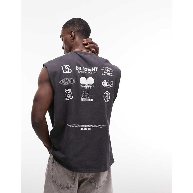 ASOS DESIGN heavyweight oversized t-shirt with back graphic in