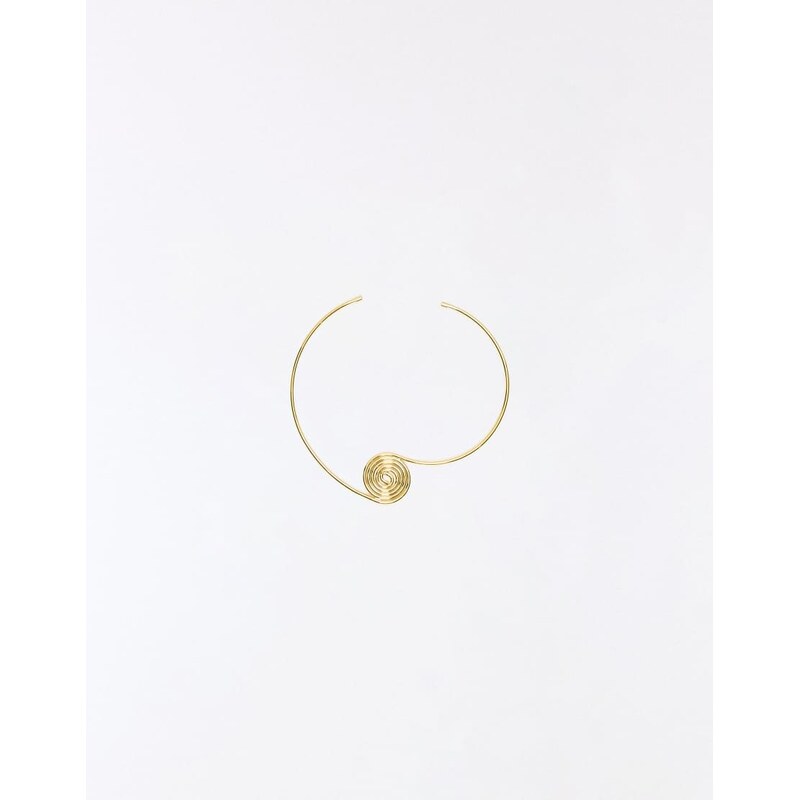 Bershka Rigid spiral necklace in gold 115165711