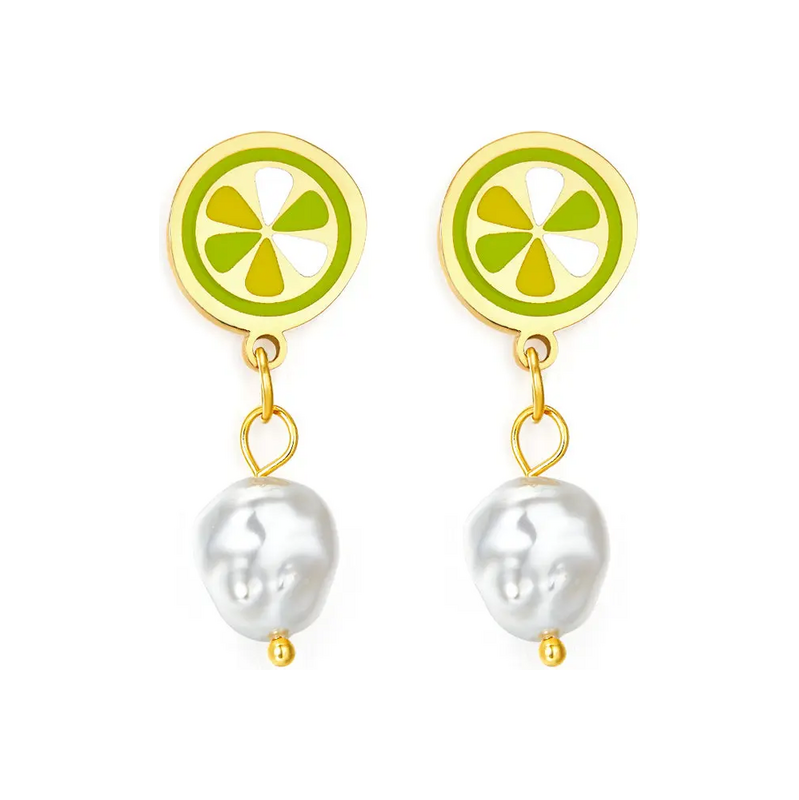 LUNICA Perlové náušnice LEMON