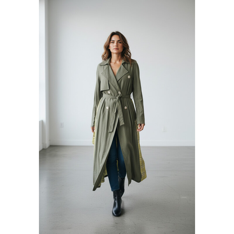 Allen dámská móda Kabát zelený elegantní velikost M/L 115166665