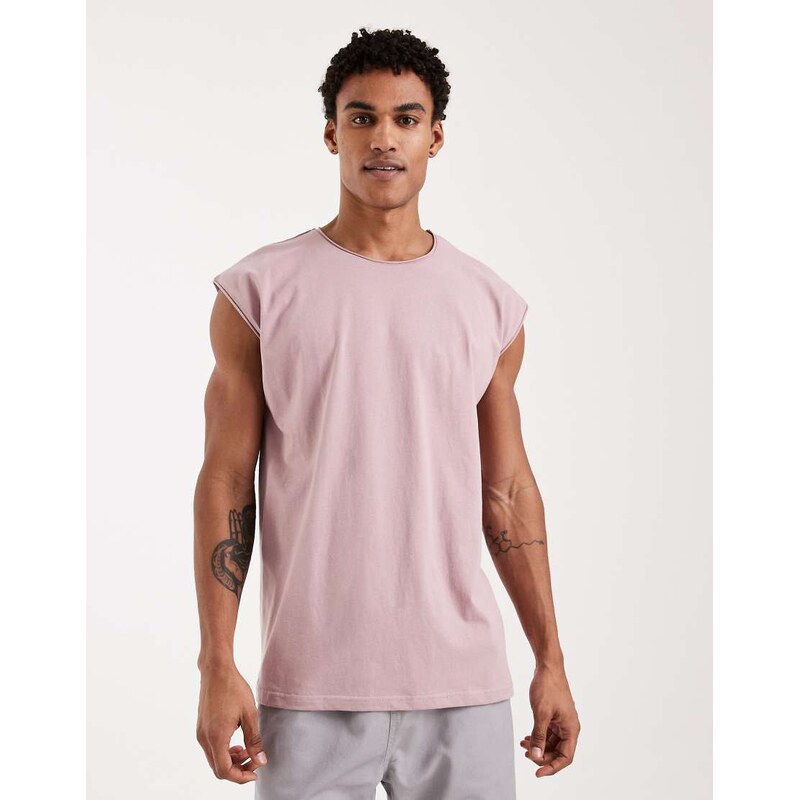 Brave Soul oversized tank vest in lavender-Purple